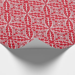 Papel De Presente Azulejos marroquinos - obscuridade - vermelho e