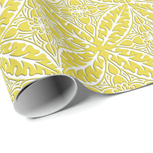Papel De Presente Azulejos marroquinos - ouro e branco da mostarda