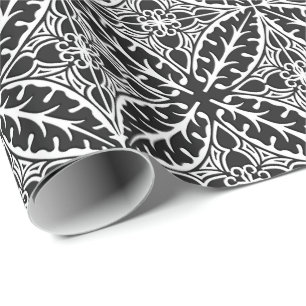 Papel De Presente Azulejos marroquinos - preto e branco
