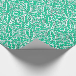 Papel De Presente Azulejos marroquinos - turquesa e branco