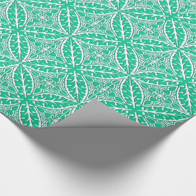 Papel De Presente Azulejos marroquinos - turquesa e branco (Ponta)