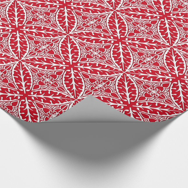 Papel De Presente Azulejos marroquinos - vermelho escuro e branco (Ponta)