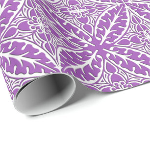 Papel De Presente azulejos marroquinos - violeta e branco