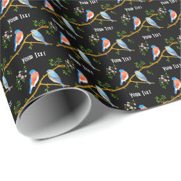 Papel De Presente Azulinhos Pretos