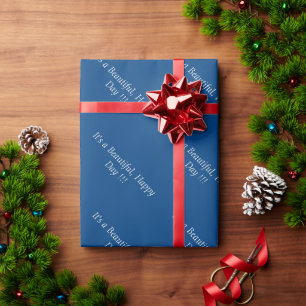 Papel De Presente Azure Azul Profundo 004080 - Mensagem ou Vazio Per