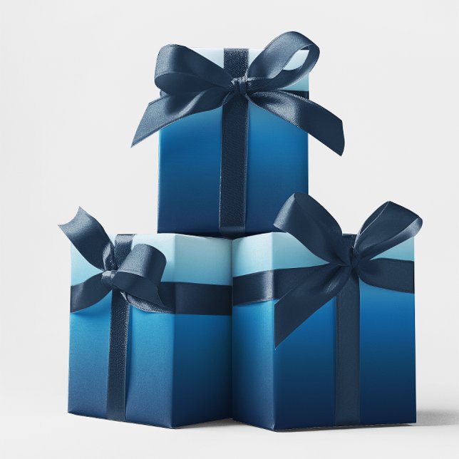 Papel De Presente Azure Sky para Oceano Azul (Azure Sky to Ocean Blue Ombre Wrapping Paper)