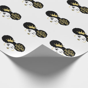 Papel De Presente Babe do Açúcar Mascavo em Preto e Dourado