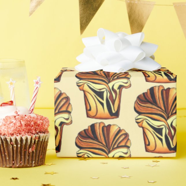Papel De Presente Babka Chocolate Bread Slice Loaf Jewery (Festa de aniversário)