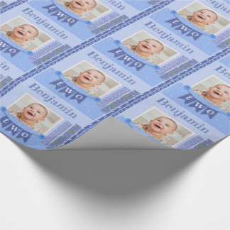 Papel De Presente Baby Boy segundo aniversário Blue Scrapboobooking