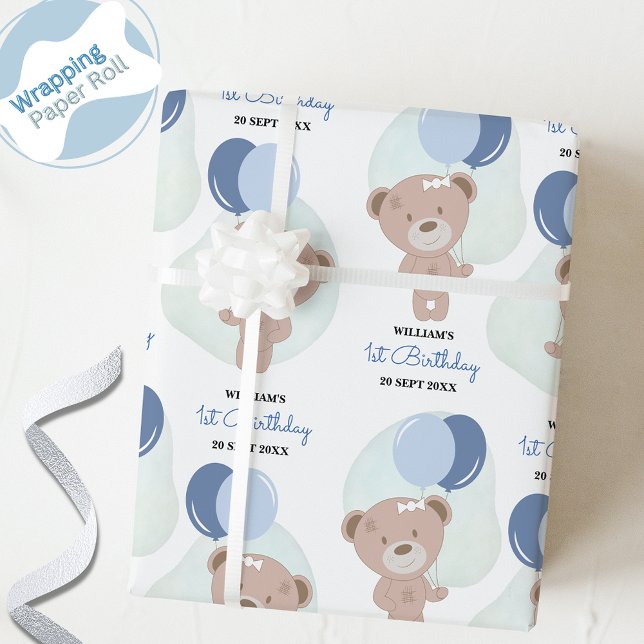 Papel De Presente Baby Boy Teddy Bear (Criador carregado)