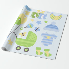 Papel De Presente Baby Carrier - Chá de fraldas