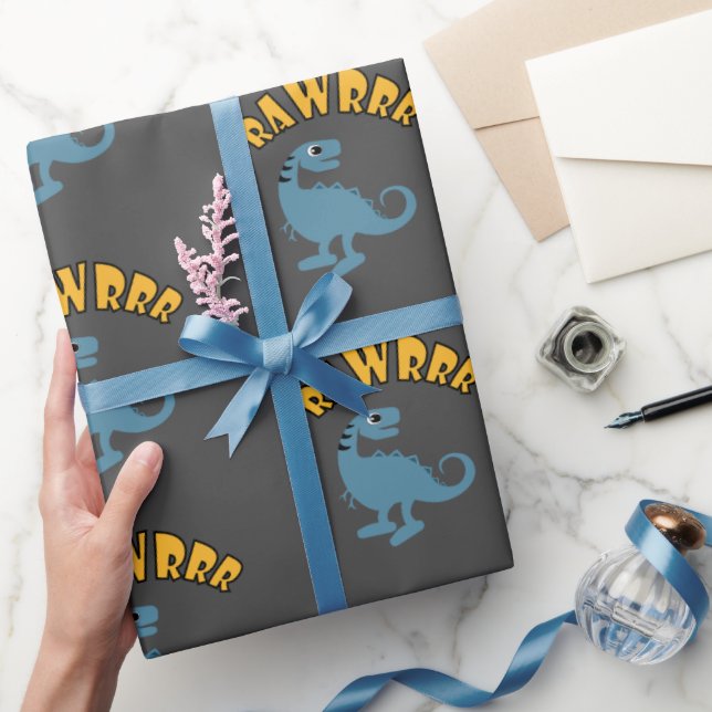Papel De Presente Baby Dinosaur Design - Matte Wraping Paper (Presentear)