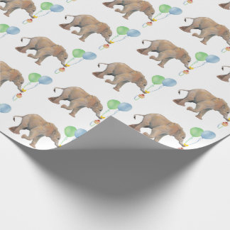 Papel De Presente Baby Elephant green & blue balloon Gift Wrapping