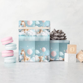 Papel De Presente Baby Giraffe com todos os seus amigos