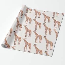 Papel De Presente Baby Giraffe Pattern