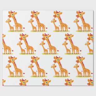 Papel De Presente Baby Giraffe Wrapper paper