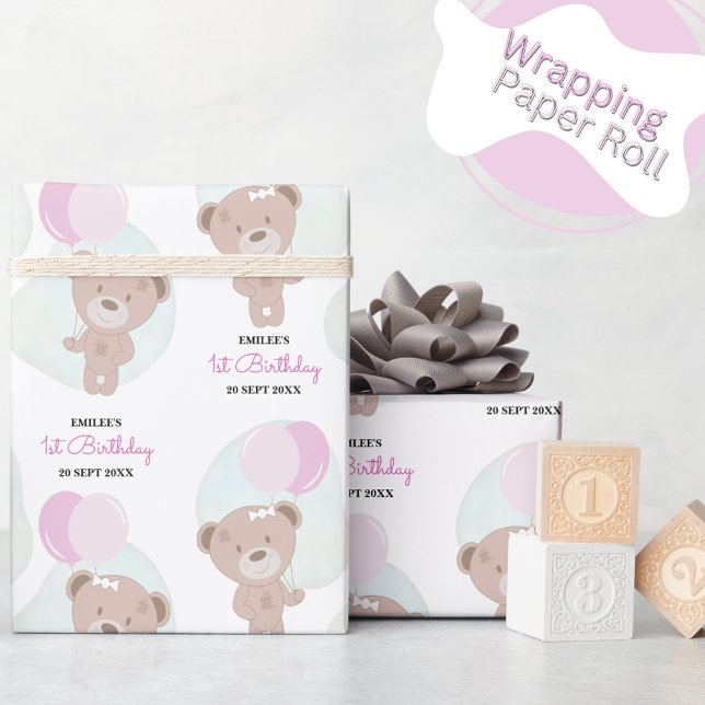 Papel De Presente Baby Girl Teddy Bear (Criador carregado)