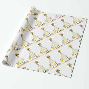 Papel De Presente Baby Gosling na praia