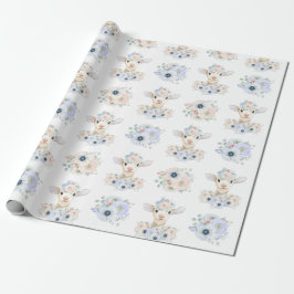 Papel De Presente Baby Lamb Azul Cor-de-rosa Sexo Revolução Neutra