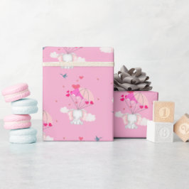 Papel De Presente Baby Nelly no papel de enrolamento rosa