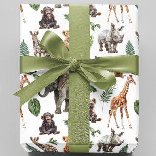 Papel De Presente Baby Safari
