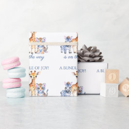 Papel De Presente Baby Zebra Giraffe e Tiger