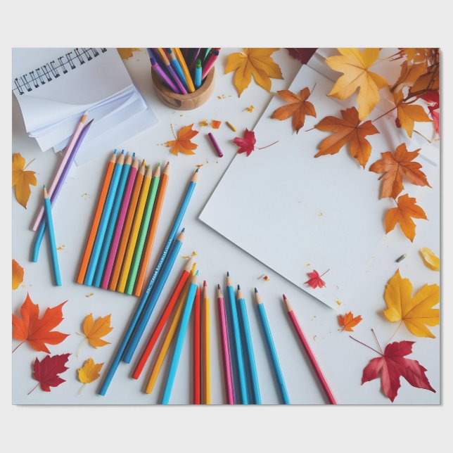 Papel De Presente Back-to-School Autumn (Aberto)