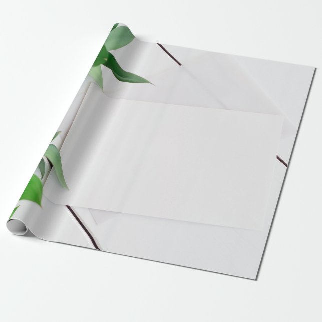 Papel De Presente Background leaves white wood card (Desenrolado)