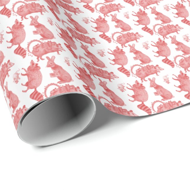 Papel De Presente Backyard Animals Holiday Wrapping Paper (Ponta do rolo)
