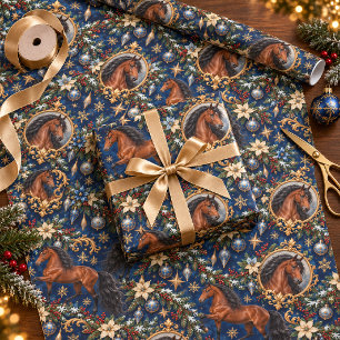Papel De Presente Baía Andaluz Safira Azul Natal