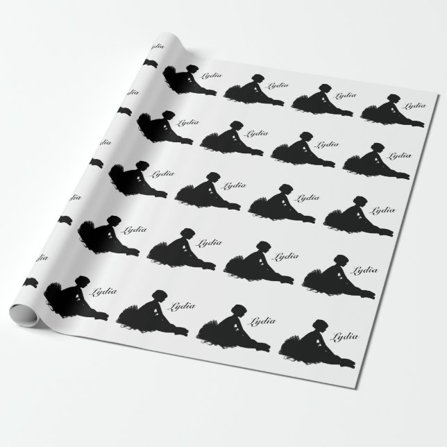 Papel De Presente Bailarina Cansada Personalizada c/ Nome (Desenrolado)