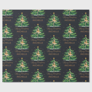 Papel De Presente Bailarina de balé de Natal personalizada