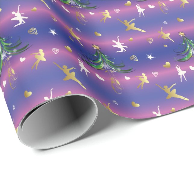 Papel De Presente Bailarina de Natal - Dançarina de Ballet (Ponta do rolo)