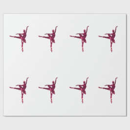 Papel De Presente Bailarinas Sparkly cor-de-rosa