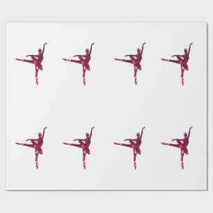 Papel De Presente Bailarinas Sparkly cor-de-rosa
