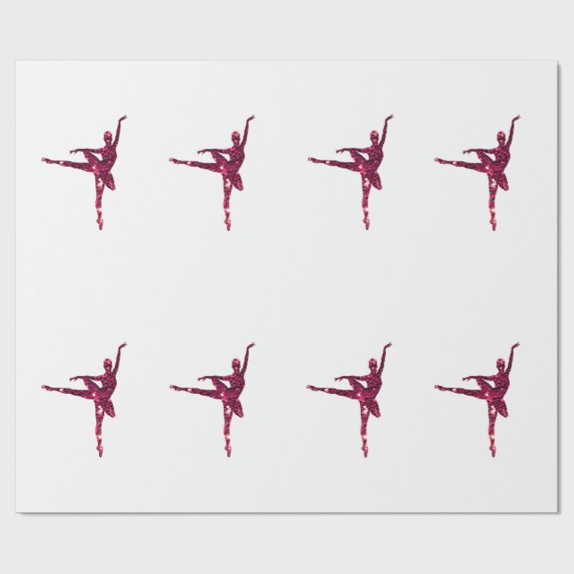 Papel De Presente Bailarinas Sparkly cor-de-rosa (Aberto)