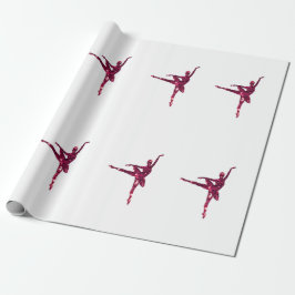 Papel De Presente Bailarinas Sparkly cor-de-rosa