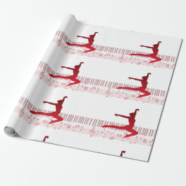 Papel De Presente Bailarino de balé em um teclado