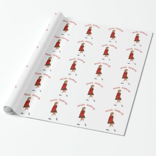 Papel De Presente Bailarino Irlandês de Sapato Macio de Vermelho
