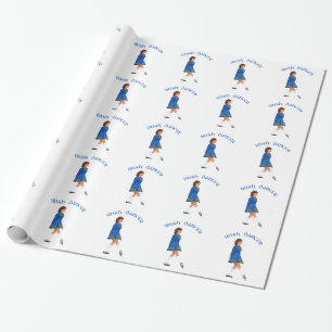 Papel De Presente Bailarino Irlandês de Sapato Macio em Azul