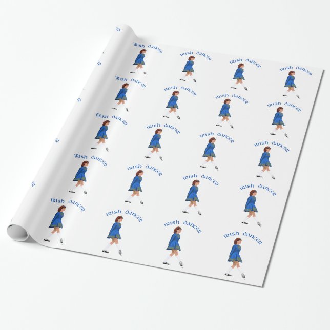 Papel De Presente Bailarino Irlandês de Sapato Macio em Azul (Desenrolado)