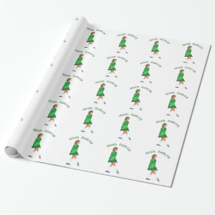Papel De Presente Bailarino Irlandês de Sapato Macio em Verde