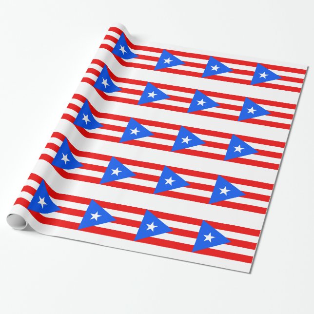 Papel De Presente Baixo custo!Bandeira Porto Rico (Desenrolado)