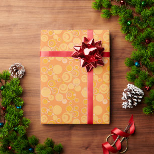 Papel De Presente Bala de Goma Bolhas em Toda Parte Laranja