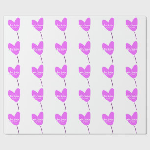 Papel De Presente balão de coração rosa Sra adicionar nome est. Adic