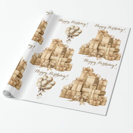 Papel De Presente Balão de Urso de Teddy