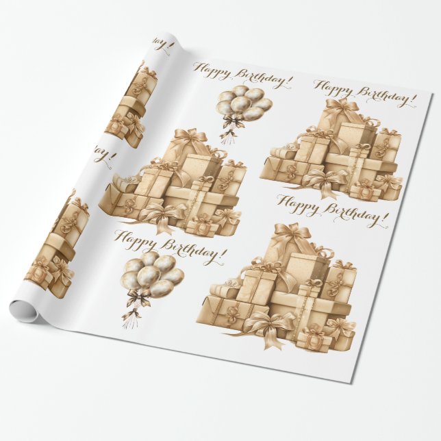 Papel De Presente Balão de Urso de Teddy (Desenrolado)