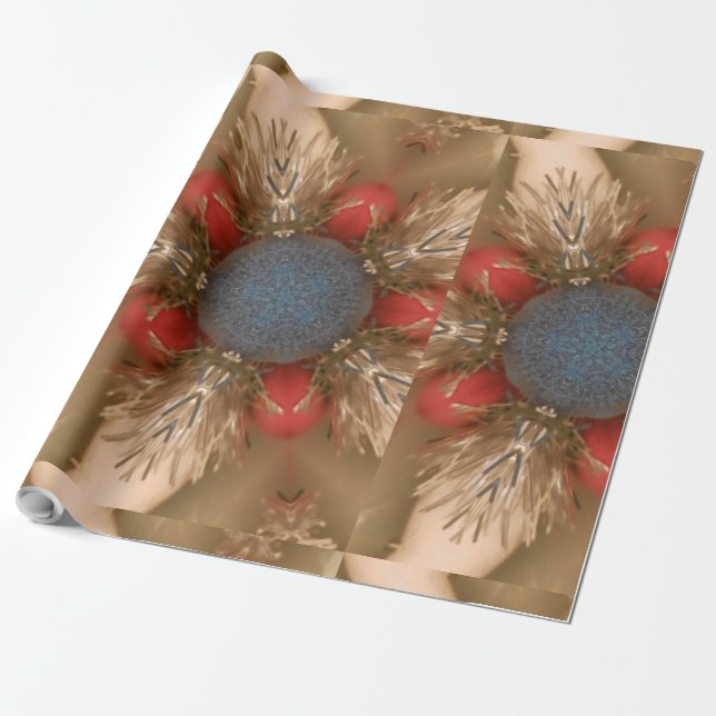 Papel De Presente Balas de decoração de Natal Vermelho Azul (Desenrolado)