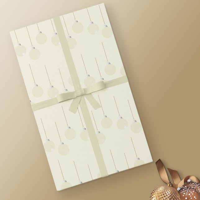 Papel De Presente Balas de Natal de Creme Clássico Elegante (Cream Baubles Wrapping Paper)