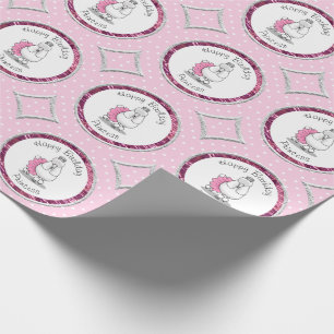 Papel De Presente Balé Ballerina Princesa Cachorro (branco)